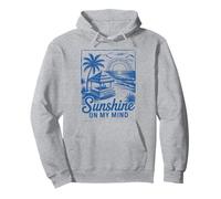 Sunset Beach Bar Palmera "Sunshine on My Mind" Retro Surf Sudadera con Capucha