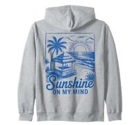 Sunset Beach Bar Palmera "Sunshine on My Mind" Retro Surf Sudadera con Capucha