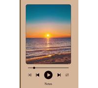 Sunset Beach Blank Notebook with Numbered Pages: Unlined 6x9 Journal | 120 Numbered Pages | Relaxing Music Player Cover for Notes and Ideas