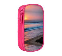 Sunset Beach - Estuche de tela Oxford con cremallera, bolsa de almacenamiento de papelería, ideal para viajes, bonito y funcional, Playa del atardecer, Talla única