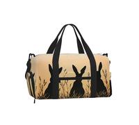 Sunset Bunny - Bolsa de gimnasio para hombres y mujeres, bolsa de viaje de fin de semana con compartimento para zapatos, resistente al agua, para deportes, baile, yoga, bolsa de mano
