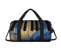 Sunset Clouds - Bolsa deportiva de lona con compartimento para zapatos, música, piano, fin de semana, viajes, gimnasio, organizador de equipaje para mujeres, hombres, niños y niñas