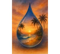 Sunset Drift Journal: A Serene Beach Sunset Captured in a Watercolor Drop | 6x9 Lined Notebook for Journaling, Mindful Reflections, Travel Notes & Daily Writing