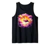 Sunset Flamingo Colores Vibrantes Relajación Vibes Camiseta sin Mangas
