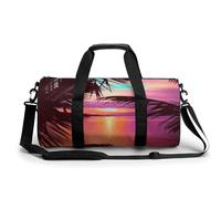 Sunset Glow And Palm Trees - Bolsa de gimnasio portátil para mujeres y hombres, bolsa de viaje para deportes, impresión de gimnasio, divertida bolsa de yoga