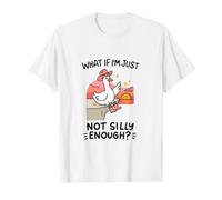 Sunset Goose No es lo Suficientemente Tonto Divertido Camiseta gráfica económica, Hombre, Blanco, M