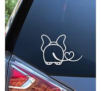 Sunset Graphics & Decals Calcomanía de vinilo con forma de corazón y cola de elefante para coche, camión, furgoneta, espejo, monopatín, cocina, laptop, blanco, 5.5 pulgadas, SGD000202