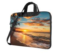 Sunset Hawaii Beach - Bolsa para laptop de 15.6 pulgadas, funda para portátil con correa para el hombro, funda protectora portátil a prueba de golpes para mujeres y hombres, multicolor, 14 inch