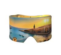 Sunset in Barcelona - Antifaz ajustable para dormir y orejeras, diadema unisex para dormir de lado (26.8 x 4.3 pulgadas), cubierta cómoda para viajes en interiores y exteriores, para yoga,