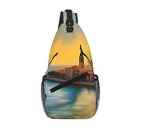 Sunset In Barcelona - Bolso cruzado casual con diseño de múltiples bolsillos, adecuado para viajes y trabajo diario