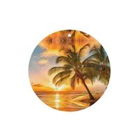Sunset - Juego de 10 tarjetas ambientadoras con estampado de olas de palmera hawaiana, juego de ambientador para decoración de coche