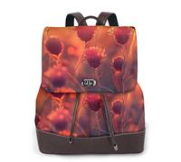 Sunset, Little Red Flower - Mochila de viaje de moda para mujer, mochila casual, mochila de cuero estampada para mujer para el trabajo