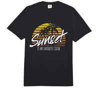 Sunset My Favorite Color Puesta de Sol Surfista Palmeras Comfort Colors Adult Heavyweight T-Shirt