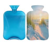 Sunset Ocean Sea Beach - Botella de agua caliente con tapa, 2 L, gran capacidad, bolsa de agua para noches acogedoras, alivio del dolor, espalda, cuello y hombros