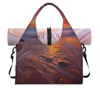 Sunset Oceans - Bolsa de lona deportiva para playa, con compartimento para zapatos, fin de semana, bolsa de equipaje para gimnasio, yoga, viajes, color, L, Bolsa de viaje