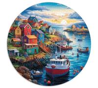 Sunset Over The Harbour 1000 Piece Science Fiction Jigsaw Puzzle For Adults Educational Games Stress Relief Puzzle Exercise The Memory of The Brain For Adults Gifts 1000pcs (67.5x67.5cm)