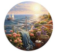 Sunset Over The Harbour 1000 Piezas Redondo Puzzle Desafiante Descompresión Rompecabezas Circular Regalo para Niños Adultos 1000pcs (67.5x67.5cm)