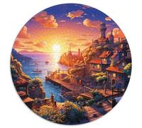 Sunset Over The Harbour 1000 Piezas Redondo Puzzle Desafiante Innovador Rompecabezas Regalo para Niños Adultos 1000pcs (67.5x67.5cm)
