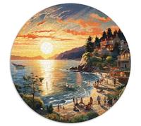 Sunset Over The Harbour 1000 Piezas Rompecabezas Redondo Creativo Puzzle Regalos Originales Cumpleaños Intelectual Desafío para Niños Adultos para Adultos 1000pcs (67.5x67.5cm)