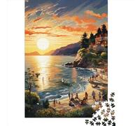 Sunset Over The Harbour Jigsaw Puzzles Puzzle for Adults Kids. 1000 Pieces Whimsical Challenge Toy Educational Games Home Decoration for Adults& Kids Age 14 Years Up 1000pcs (75x50cm)