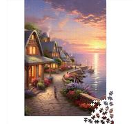 Sunset Over The Harbour Jigsaw Puzzles Puzzles for Adults Kids. 1000 Pieces Great Gifts Challenge Toy Educational Games Home Decoration for Educational Games Gifts 1000pcs (75x50cm)