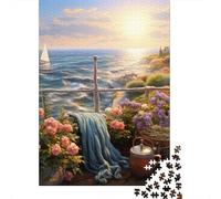 Sunset Over The Harbour Jigsaw Puzzles Puzzles for Adults Kids. 1000 Pieces Impossible Challenge Toy Educational Game Home Decoration for Adults& Kids Age 14 Years Up 1000pcs (75x50cm)