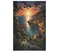 Sunset Over The Harbour Puzzles de madera 1000 piezas para adultos, póster Jigsaw Puzzle, diseño único, juguete educado para adolescentes y niños (78 x 53 cm)