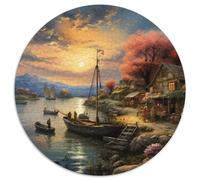 Sunset Over The Harbour Puzzles Imposible,desafío for Adults Entretenimiento Creativo 1000 Piezas Obra De Arte De Juego De para Adultos Y Niños Mayores De 12 Años 1000pcs (67.5x67.5cm)