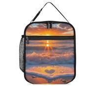 Sunset Over The Ocean Love - Lonchera térmica portátil con asa desmontable para viajes, trabajo, picnic