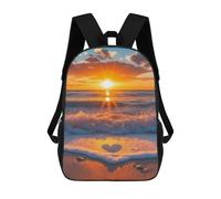 Sunset over The Ocean Love - Mochila unisex con estampado de amor de 17 pulgadas, mochila de viaje para laptop para mujeres y hombres