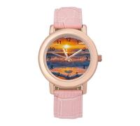 Sunset Over The Ocean Love - Reloj de pulsera para mujer, correa suave, regalo para cumpleaños, día de San Valentín