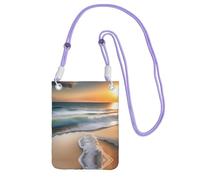 Sunset over the Waves - Bolso cruzado para teléfono móvil para mujer, moderno y ajustable, ligero para el uso diario, Purple, Talla única