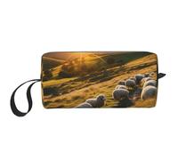 Sunset Pasture 2 - Neceser de viaje con estampado, bolsa de lápices, bolsa de maquillaje de lona, bolsa de cosméticos multiusos con cremallera, Blanco, Talla única