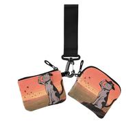 Sunset Prairie Cat Cowboy - Monederos para mujer, tarjetero, minimalista, con cremallera, bolsillo con cremallera, 2 paquetes, Sunset Prairie Cat Cowboy, 1 size, Casual