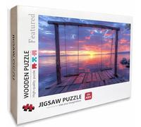Sunset Puzzle Madera, Vista Al Mar Puzzle 6000 Piezas Adultos con Compact Box 179x105cm, Rompecabezas Desafiante, Juegos de Rompecabezas Creativos para Hombres Mujeres, Decoración Verano, 0-2673