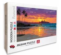 Sunset Puzzle Madera, Vista Al Mar Puzzle 6000 Piezas Adultos con Compact Box 179x105cm, Rompecabezas Desafiante, DIY Juegos de Rompecabezas Creativos para Hombres Mujeres, Decoración Verano, G-3339