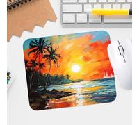 Sunset Serenade - Alfombrilla de mouse lavable con textura premium, superficie lisa impermeable con borde cosido, accesorio de escritorio antideslizante duradero para juegos y oficina, diseño