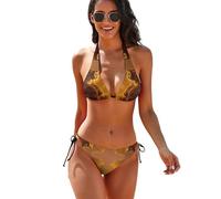 Sunset Tiger Basking in Golden Glow - Conjunto de bikini para mujer con cordones, Estilo:, XXL