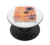Sunset Vibes Only - Diseño de Playa en Acuarela PopSockets PopGrip Adhesivo