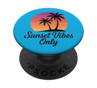 Sunset Vibes Only - Diseño gráfico de Playa PopSockets PopGrip Adhesivo