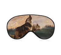 Sunset Wolf Sleep Mask Soft Blindfold Antifaz portátil con correa ajustable para hombres y mujeres