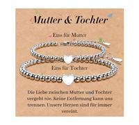 SUNSH 2 PCS Regalo Madre Hija, Pulsera Mamá Mí Hija Nieta, Regalos De Regreso a La Escuela/Vuelta Al Cole/Día De La Madre/Cumpleaños/Navidad, Pulsera De Amor a Juego