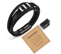 SUNSH Pulsera de Cuero para Hombre - Regalo Original para Navidad, San Valentín, Día del Padre, Aniversario, Cumpleaños - Ideal para Marido, Novio, Abuelo, Hijo