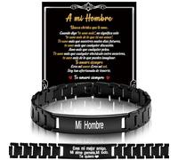 SUNSH Regalo San Valentín Hombre Pulsera De Los Hombres,De Acero Inoxidable Grabado Pulsera De Cadena,Regalo Para Mi Hombre/Novio/Esposo,Cumpleaños,Aniversario,Día De San Valentín Regalo-Hombre
