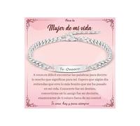 SUNSH San Valentin Regalos Mujer,Regalo San Valentin Mujer Original,Aniversario Pulseras,Pulsera de Acero Inoxidable para Mujer,Pulsera Grabada-Te Quiero,Regalo para Navidad Cumpleaños San Valentín