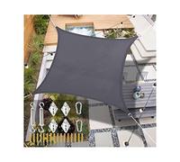 Sunshade tela gris sombrero solar rectángulo de sombra rectángulo velas con cuerda gratis y kit de hardware M6 acero inoxidable, canopy de toldo solar Bloque UV para patios jardín al aire libre activi