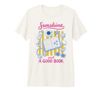 Sunshine and A Good Book Summer Reading Beach Reads Bookworm Camiseta Premium