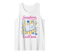 Sunshine and A Good Book Summer Reading Beach Reads Bookworm Camiseta sin Mangas
