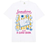 Sunshine and A Good Book Summer Reading Beach Reads Bookworm Comfort Colors Adult Heavyweight T-Shirt