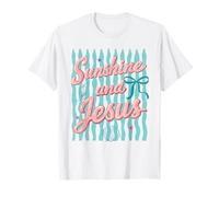 Sunshine and Jesus Christian Beach Faith Costero Verano Camiseta